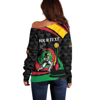 Personalized Saint Kitts and Nevis Cricket Champions Off Shoulder Sweater - Wonder Print Shop