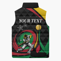 Personalized Saint Kitts and Nevis Cricket Champions Sleeveless Puffer Jacket - Wonder Print Shop