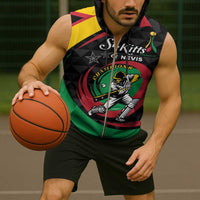 Personalized Saint Kitts and Nevis Cricket Champions Sleeveless Zip Hoodie - Wonder Print Shop