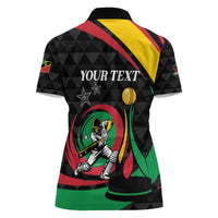 Personalized Saint Kitts and Nevis Cricket Champions Women Polo Shirt - Wonder Print Shop