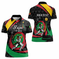 Personalized Saint Kitts and Nevis Cricket Champions Women Polo Shirt - Wonder Print Shop