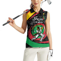 Personalized Saint Kitts and Nevis Cricket Champions Women Sleeveless Polo Shirt - Wonder Print Shop