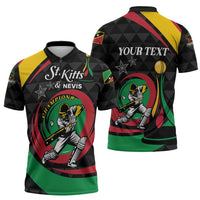 Personalized Saint Kitts and Nevis Cricket Champions Zipper Polo Shirt - Wonder Print Shop