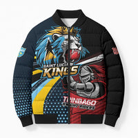 Knight Riders Trinbago Vs Kings St Lucia Cricket Bomber Puffer Jacket - Wonder Print Shop