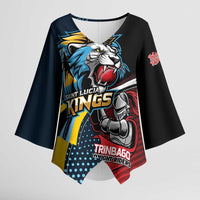 Knight Riders Trinbago Vs Kings St Lucia Cricket Kimono Sleeve Blouse - Wonder Print Shop