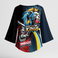 Knight Riders Trinbago Vs Kings St Lucia Cricket Kimono Sleeve Blouse - Wonder Print Shop