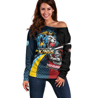 Knight Riders Trinbago Vs Kings St Lucia Cricket Off Shoulder Sweater - Wonder Print Shop
