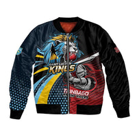 Knight Riders Trinbago Vs Kings St Lucia Cricket Sleeve Zip Bomber Jacket - Wonder Print Shop