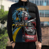 Knight Riders Trinbago Vs Kings St Lucia Cricket Sleeveless Puffer Jacket - Wonder Print Shop