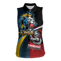 Knight Riders Trinbago Vs Kings St Lucia Cricket Women Sleeveless Polo Shirt - Wonder Print Shop