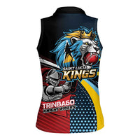 Knight Riders Trinbago Vs Kings St Lucia Cricket Women Sleeveless Polo Shirt - Wonder Print Shop