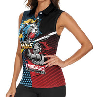Knight Riders Trinbago Vs Kings St Lucia Cricket Women Sleeveless Polo Shirt - Wonder Print Shop
