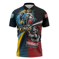 Knight Riders Trinbago Vs Kings St Lucia Cricket Zipper Polo Shirt - Wonder Print Shop