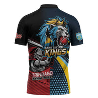 Knight Riders Trinbago Vs Kings St Lucia Cricket Zipper Polo Shirt - Wonder Print Shop