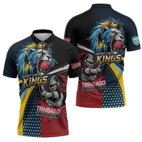Knight Riders Trinbago Vs Kings St Lucia Cricket Zipper Polo Shirt - Wonder Print Shop