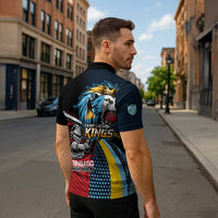 Knight Riders Trinbago Vs Kings St Lucia Cricket Zipper Polo Shirt - Wonder Print Shop