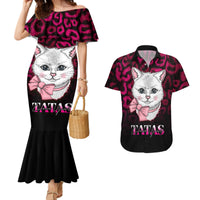 Personalised Love Your Tatas Couples Matching Mermaid Dress and Hawaiian Shirt Cat Breast Cancer Awareness - Wonder Print Shop
