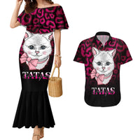 Personalised Love Your Tatas Couples Matching Mermaid Dress and Hawaiian Shirt Cat Breast Cancer Awareness - Wonder Print Shop
