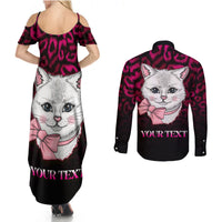 Personalised Love Your Tatas Couples Matching Summer Maxi Dress and Long Sleeve Button Shirts Cat Breast Cancer Awareness - Wonder Print Shop
