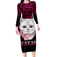 Personalised Love Your Tatas Family Matching Long Sleeve Bodycon Dress and Hawaiian Shirt Cat Breast Cancer Awareness - Wonder Print Shop