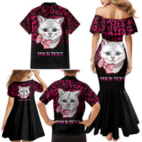 Personalised Love Your Tatas Family Matching Mermaid Dress and Hawaiian Shirt Cat Breast Cancer Awareness - Wonder Print Shop