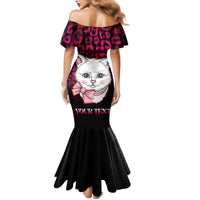 Personalised Love Your Tatas Family Matching Mermaid Dress and Hawaiian Shirt Cat Breast Cancer Awareness - Wonder Print Shop