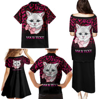 Personalised Love Your Tatas Family Matching Puletasi Dress and Hawaiian Shirt Cat Breast Cancer Awareness - Wonder Print Shop