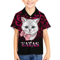 Personalised Love Your Tatas Kid Hawaiian Shirt Cat Breast Cancer Awareness - Wonder Print Shop