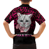 Personalised Love Your Tatas Kid Hawaiian Shirt Cat Breast Cancer Awareness - Wonder Print Shop