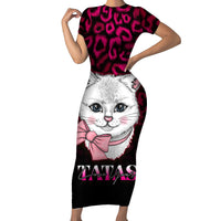 Personalised Love Your Tatas Short Sleeve Bodycon Dress Cat Breast Cancer Awareness - Wonder Print Shop