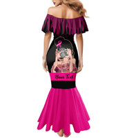 Personalised Girl Power Family Matching Mermaid Dress and Hawaiian Shirt Day Of The Girl Breast Cancer Awareness - Wonder Print Shop