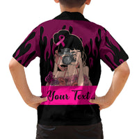 Personalised Girl Power Family Matching Off Shoulder Maxi Dress and Hawaiian Shirt Day Of The Girl Breast Cancer Awareness - Wonder Print Shop