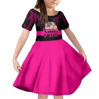 Personalised Girl Power Family Matching Off Shoulder Maxi Dress and Hawaiian Shirt Day Of The Girl Breast Cancer Awareness - Wonder Print Shop