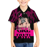 Personalised Girl Power Family Matching Off Shoulder Maxi Dress and Hawaiian Shirt Day Of The Girl Breast Cancer Awareness - Wonder Print Shop