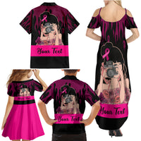 Personalised Girl Power Family Matching Summer Maxi Dress and Hawaiian Shirt Day Of The Girl Breast Cancer Awareness - Wonder Print Shop