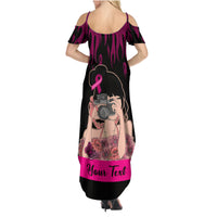 Personalised Girl Power Family Matching Summer Maxi Dress and Hawaiian Shirt Day Of The Girl Breast Cancer Awareness - Wonder Print Shop