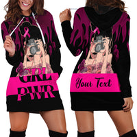 Personalised Girl Power Hoodie Dress Day Of The Girl Breast Cancer Awareness - Wonder Print Shop