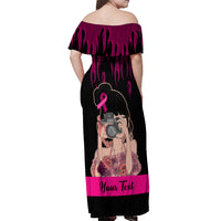 Personalised Girl Power Off Shoulder Maxi Dress Day Of The Girl Breast Cancer Awareness - Wonder Print Shop
