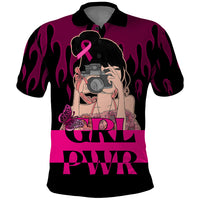 Personalised Girl Power Polo Shirt Day Of The Girl Breast Cancer Awareness - Wonder Print Shop