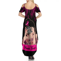 Personalised Girl Power Summer Maxi Dress Day Of The Girl Breast Cancer Awareness - Wonder Print Shop