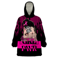 Personalised Girl Power Wearable Blanket Hoodie Day Of The Girl Breast Cancer Awareness - Wonder Print Shop