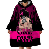 Personalised Girl Power Wearable Blanket Hoodie Day Of The Girl Breast Cancer Awareness - Wonder Print Shop