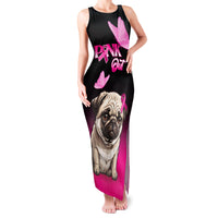 Personalised Pink Out Family Matching Tank Maxi Dress and Hawaiian Shirt Pug Dog Breast Cancer Awareness - Wonder Print Shop