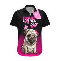 Personalised Pink Out Hawaiian Shirt Pug Dog Breast Cancer Awareness - Wonder Print Shop