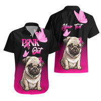 Personalised Pink Out Hawaiian Shirt Pug Dog Breast Cancer Awareness - Wonder Print Shop