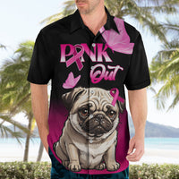 Personalised Pink Out Hawaiian Shirt Pug Dog Breast Cancer Awareness - Wonder Print Shop
