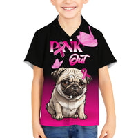 Personalised Pink Out Kid Hawaiian Shirt Pug Dog Breast Cancer Awareness - Wonder Print Shop