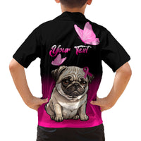 Personalised Pink Out Kid Hawaiian Shirt Pug Dog Breast Cancer Awareness - Wonder Print Shop