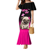 Personalised Pink Out Mermaid Dress Pug Dog Breast Cancer Awareness - Wonder Print Shop