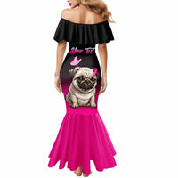 Personalised Pink Out Mermaid Dress Pug Dog Breast Cancer Awareness - Wonder Print Shop